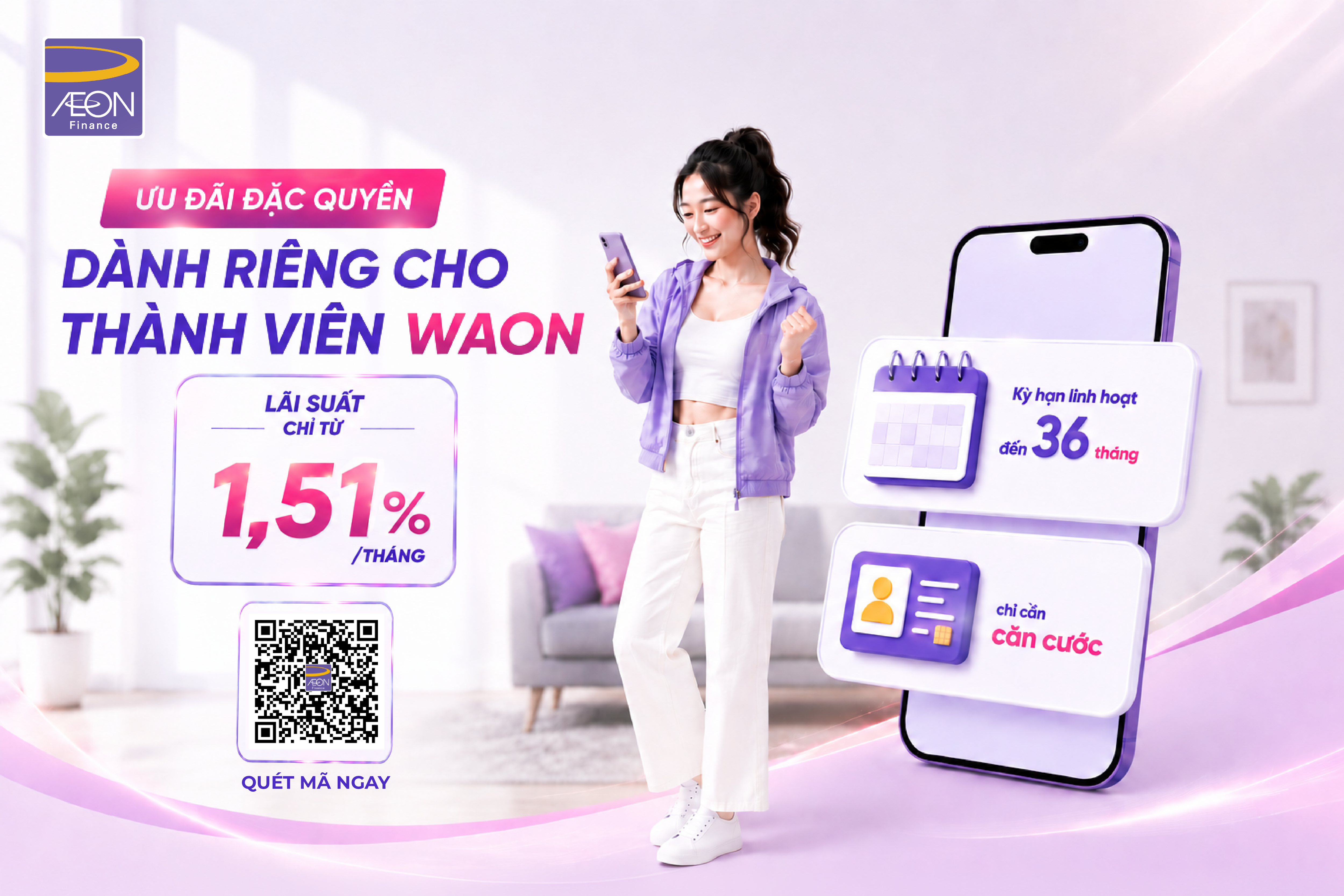 AEON Finance ưu đãi tài chính dành cho thành viên WAON